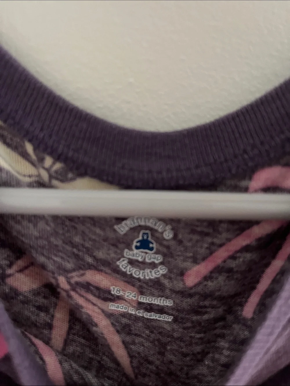 GAP Purple Long-Sleeve Tee with Bow Print